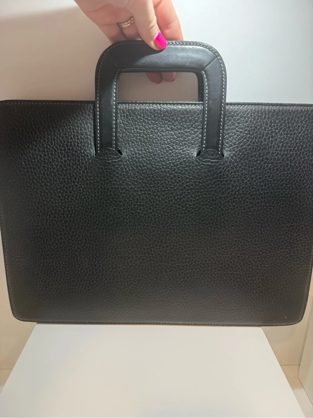 Burberry Vintage Black Leather Briefcase Bag